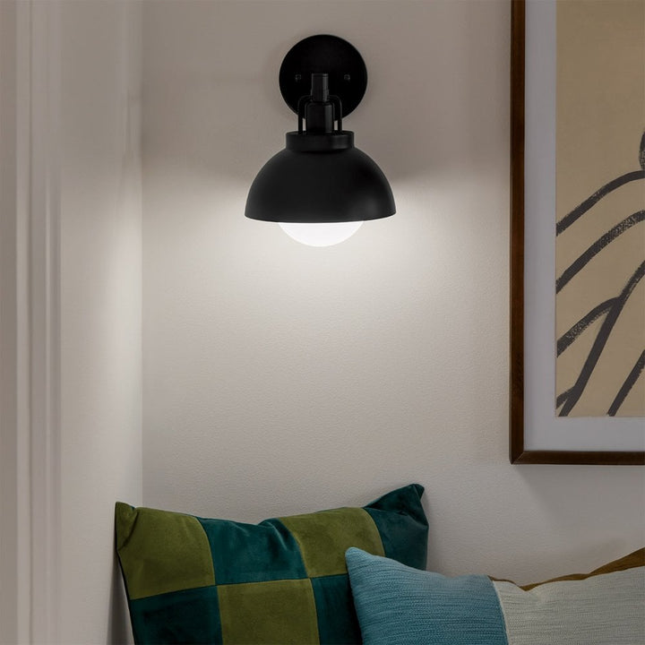 Kichler KL-NIVA-1W-1P-BK Niva 1 Light Pendant, Semi-flush or Wall. Black