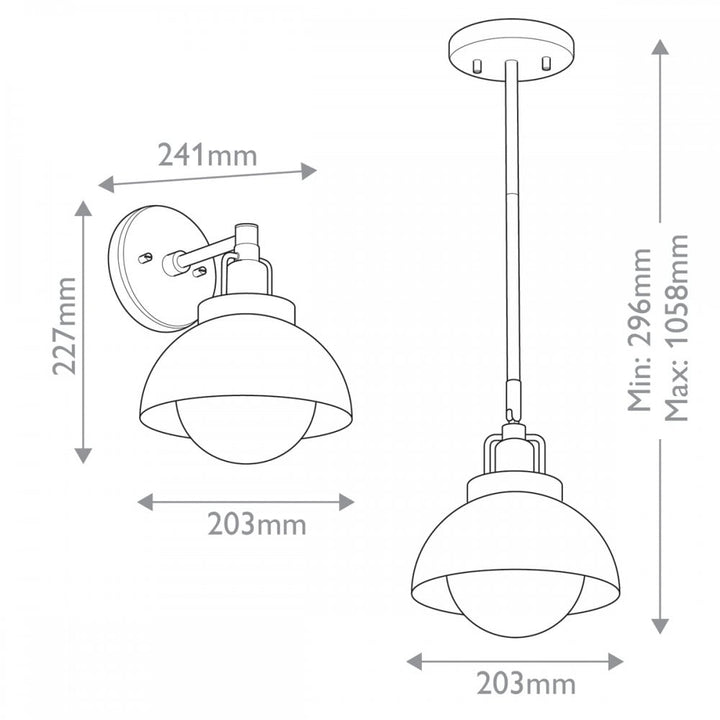 Kichler KL-NIVA-1W-1P-CPZ Niva 1 Light Pendant, Semi-flush or Wall. Champagne Bronze