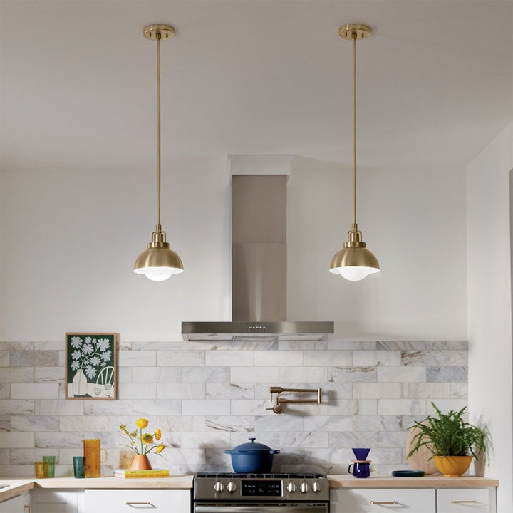 Kichler KL-NIVA-1W-1P-CPZ Niva 1 Light Pendant, Semi-flush or Wall. Champagne Bronze