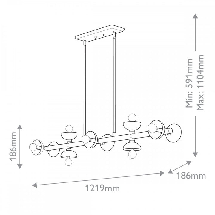 Kichler KL-PALTA9-BK Palta 9 Light Chandelier Satin Black
