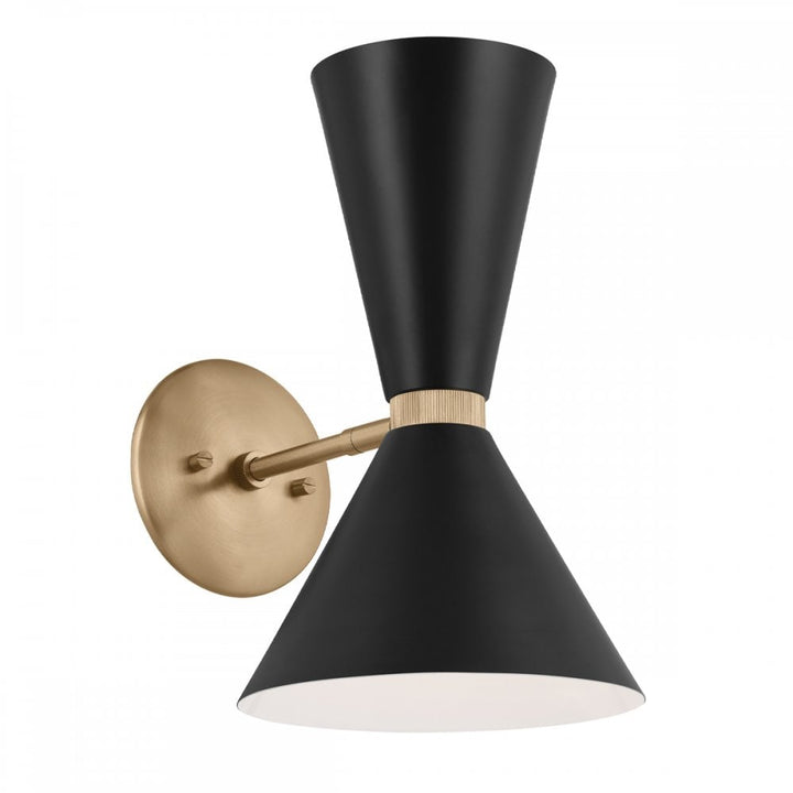 Kichler KL-PHIX-1W-CBB Phix 2 Light Up/Down Wall Light Champagne Bronze, Black
