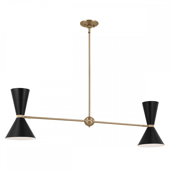 Kichler KL-PHIX-2-LINEAR-CBB Phix 4 Light Chandelier Champagne Bronze, Black