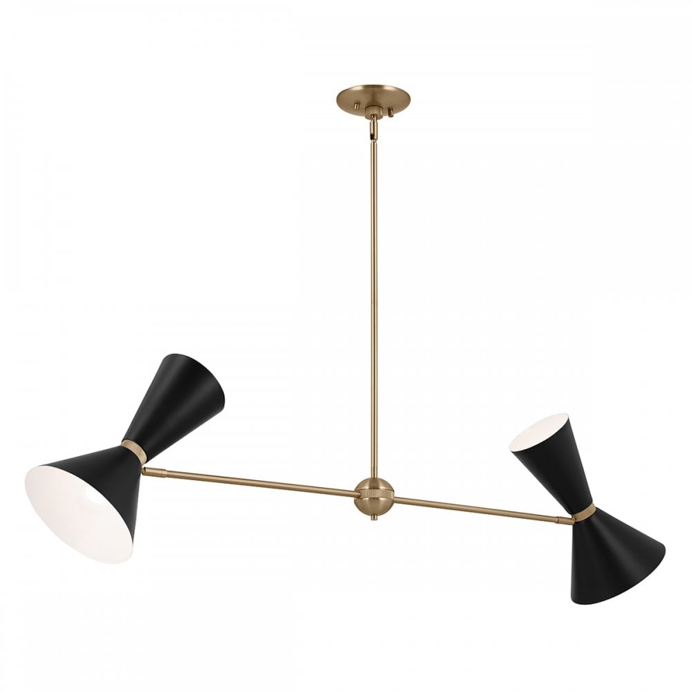 Kichler KL-PHIX-2-LINEAR-CBB Phix 4 Light Chandelier Champagne Bronze, Black