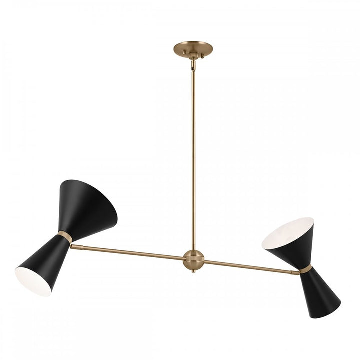 Kichler KL-PHIX-2-LINEAR-CBB Phix 4 Light Chandelier Champagne Bronze, Black