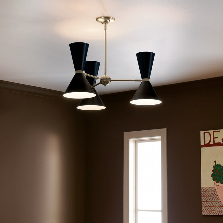Kichler KL-PHIX-3-CBB Phix 6 Light Chandelier Champagne Bronze, Black