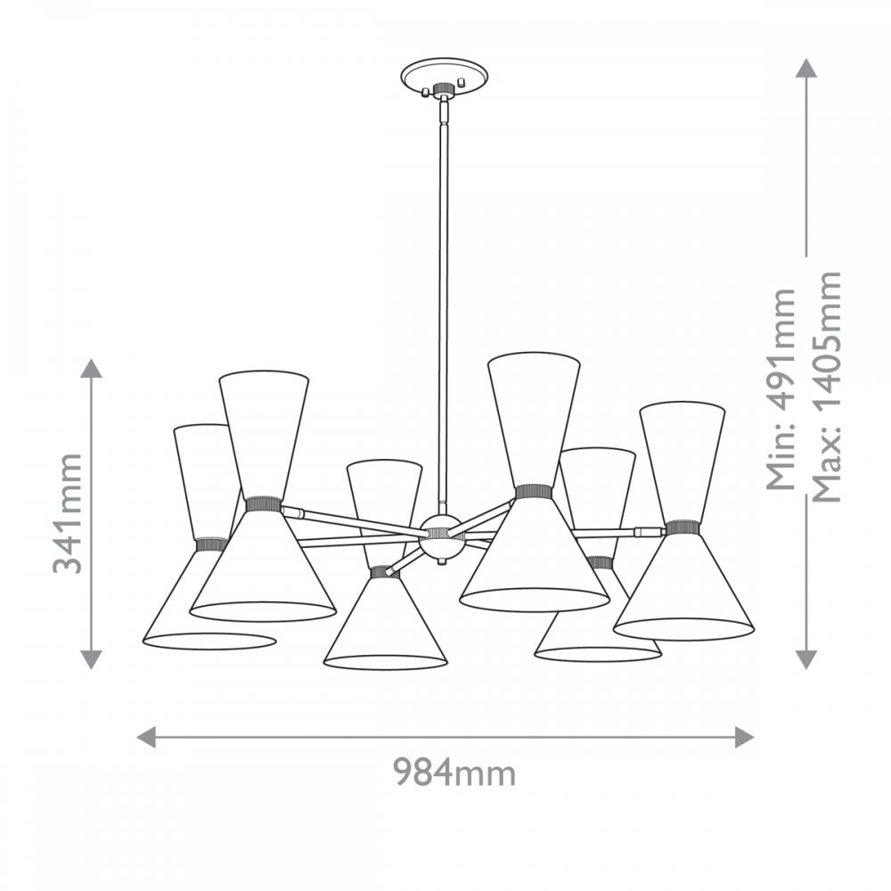 Kichler KL-PHIX-6-CBB Phix 12 Light Chandelier Champagne Bronze, Black