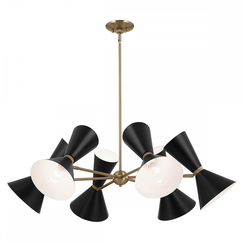 Kichler KL-PHIX-6-CBB Phix 12 Light Chandelier Champagne Bronze, Black
