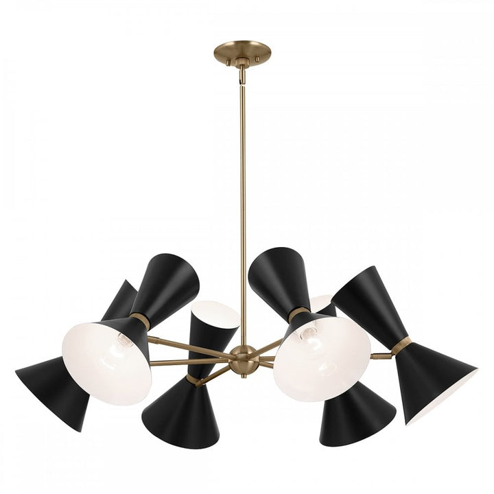 Kichler KL-PHIX-6-CBB Phix 12 Light Chandelier Champagne Bronze, Black
