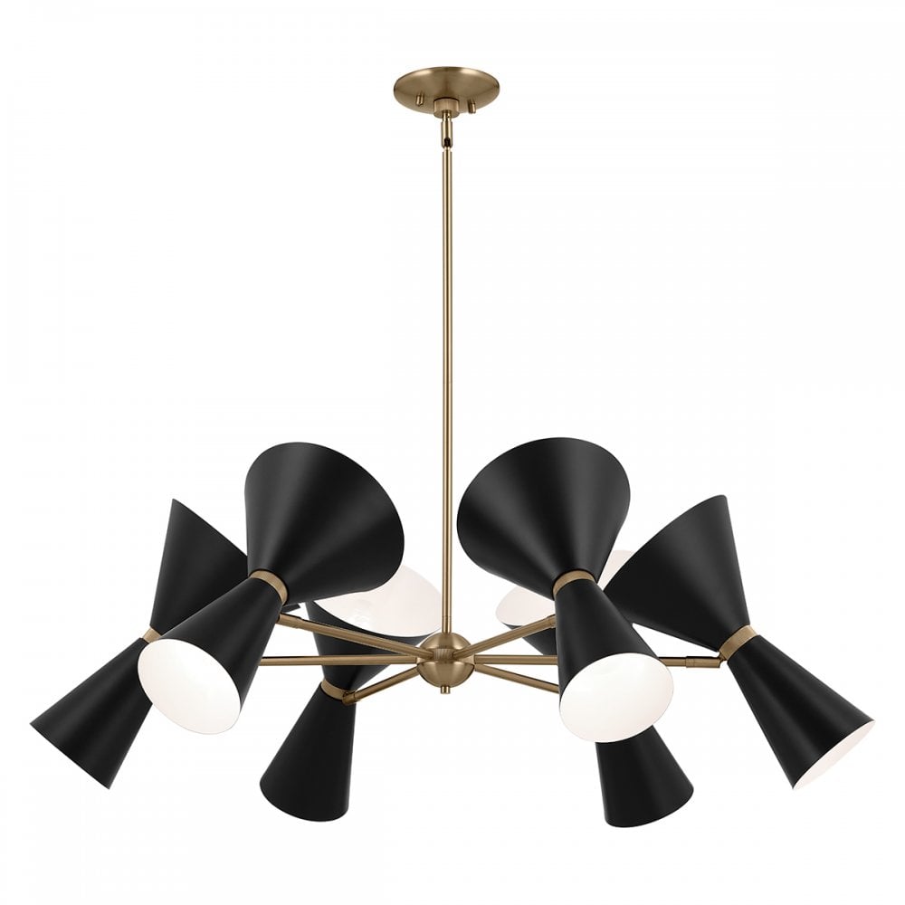 Kichler KL-PHIX-6-CBB Phix 12 Light Chandelier Champagne Bronze, Black