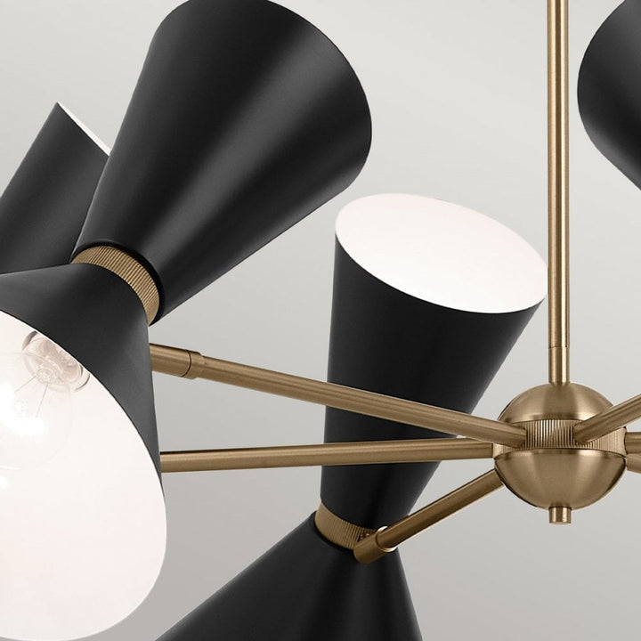 Kichler KL-PHIX-6-CBB Phix 12 Light Chandelier Champagne Bronze, Black