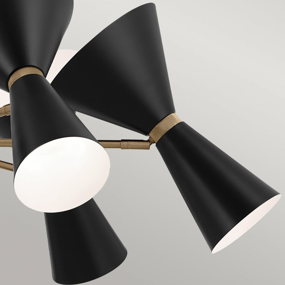 Kichler KL-PHIX-6-CBB Phix 12 Light Chandelier Champagne Bronze, Black