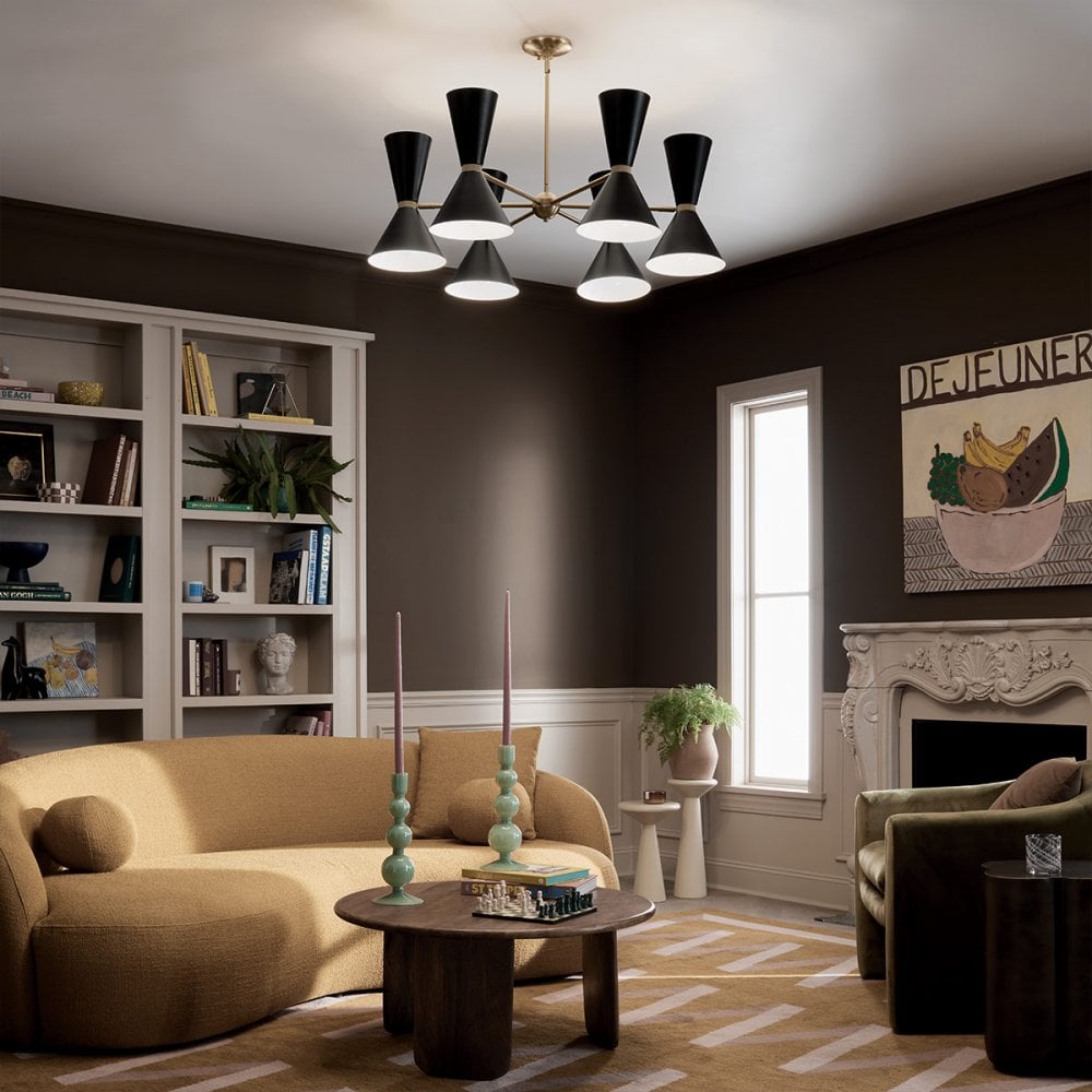 Kichler KL-PHIX-6-CBB Phix 12 Light Chandelier Champagne Bronze, Black