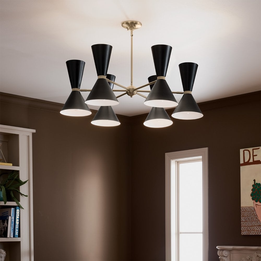 Kichler KL-PHIX-6-CBB Phix 12 Light Chandelier Champagne Bronze, Black