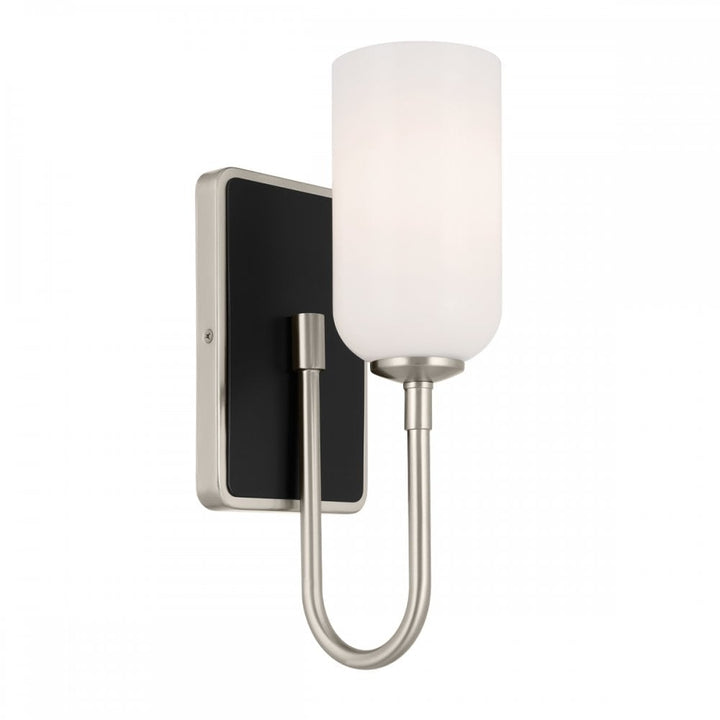 Kichler KL-SOLIA-1W-BNB Solia 1 Light Bathroom Wall Light Brushed Nickel & Black