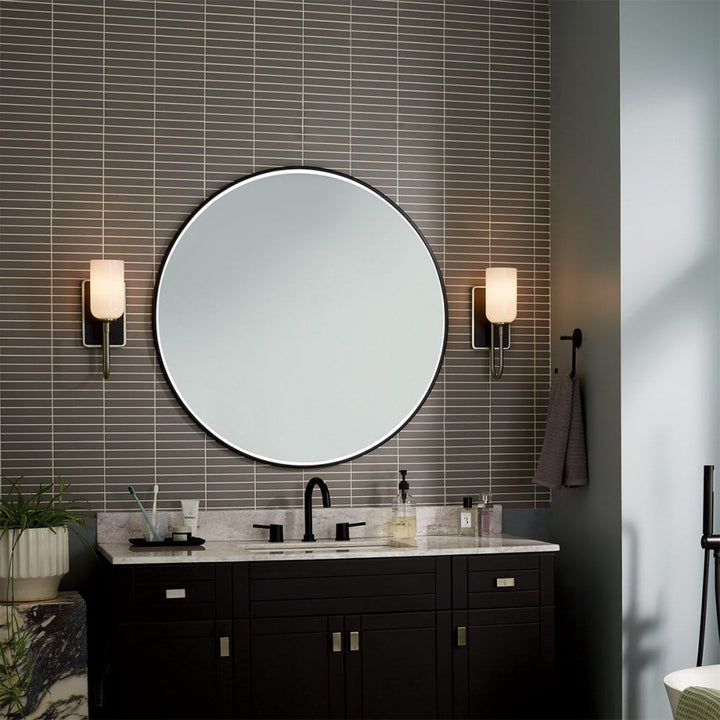 Kichler KL-SOLIA-1W-BNB Solia 1 Light Bathroom Wall Light Brushed Nickel & Black