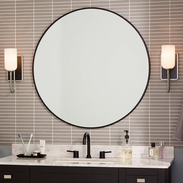 Kichler KL-SOLIA-1W-BNB Solia 1 Light Bathroom Wall Light Brushed Nickel & Black