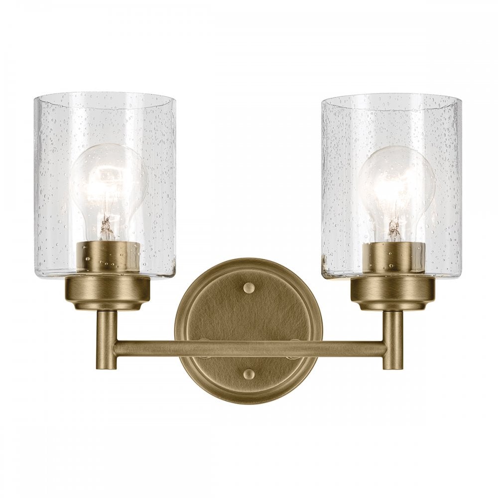 Kichler KL-WINSLOW-2W-NBR Winslow 2 Light Wall Light Natural Brass