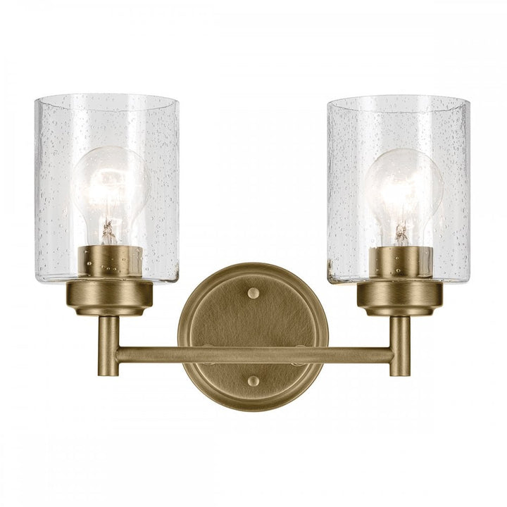 Kichler KL-WINSLOW-2W-NBR Winslow 2 Light Wall Light Natural Brass