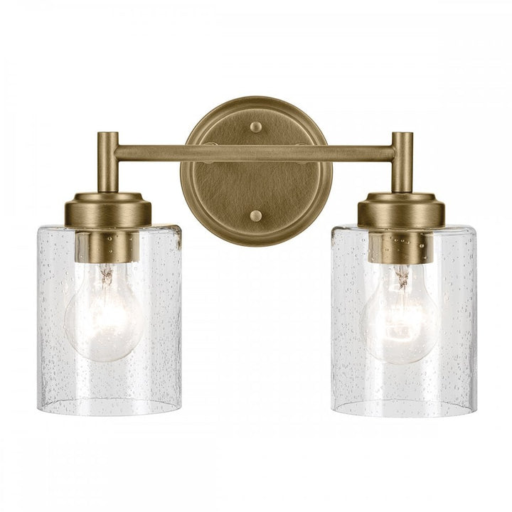 Kichler KL-WINSLOW-2W-NBR Winslow 2 Light Wall Light Natural Brass