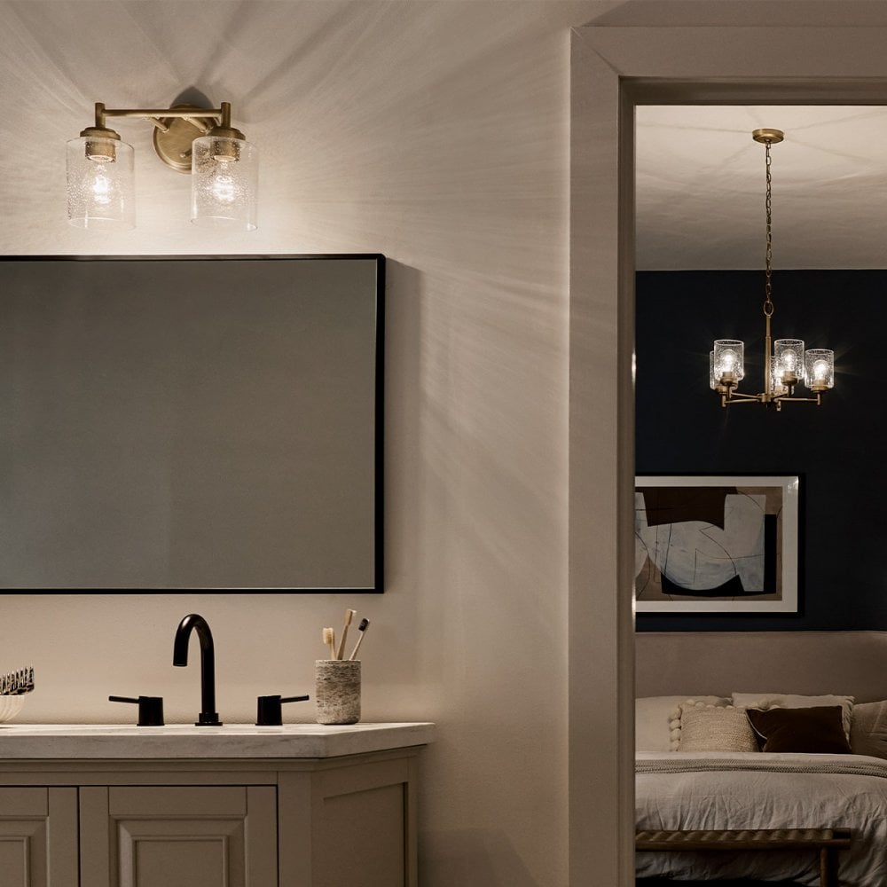 Kichler KL-WINSLOW-2W-NBR Winslow 2 Light Wall Light Natural Brass
