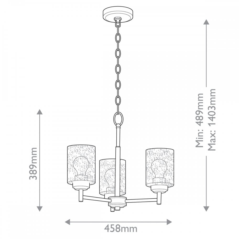 Kichler KL-WINSLOW3-NBR Winslow 3 Light Chandelier Natural Brass