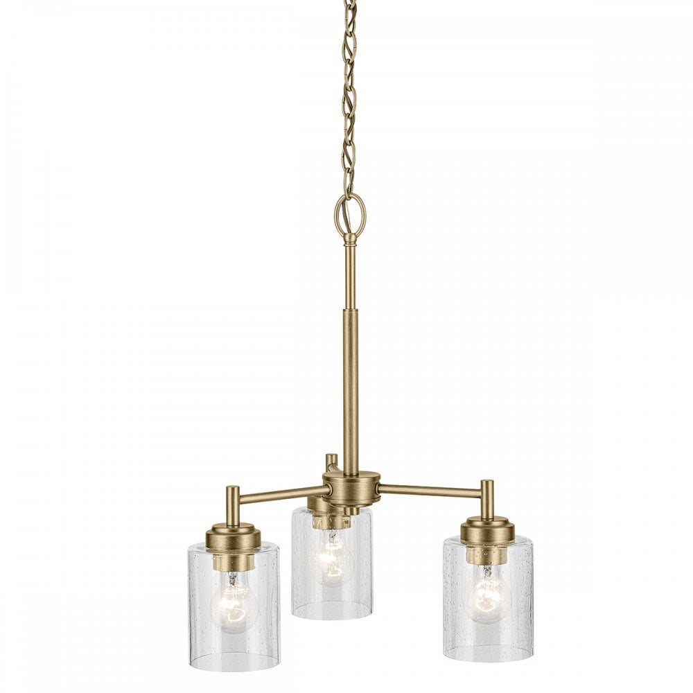 Kichler KL-WINSLOW3-NBR Winslow 3 Light Chandelier Natural Brass