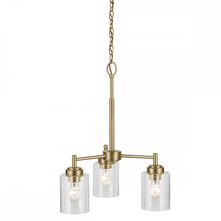 Kichler KL-WINSLOW3-NBR Winslow 3 Light Chandelier Natural Brass