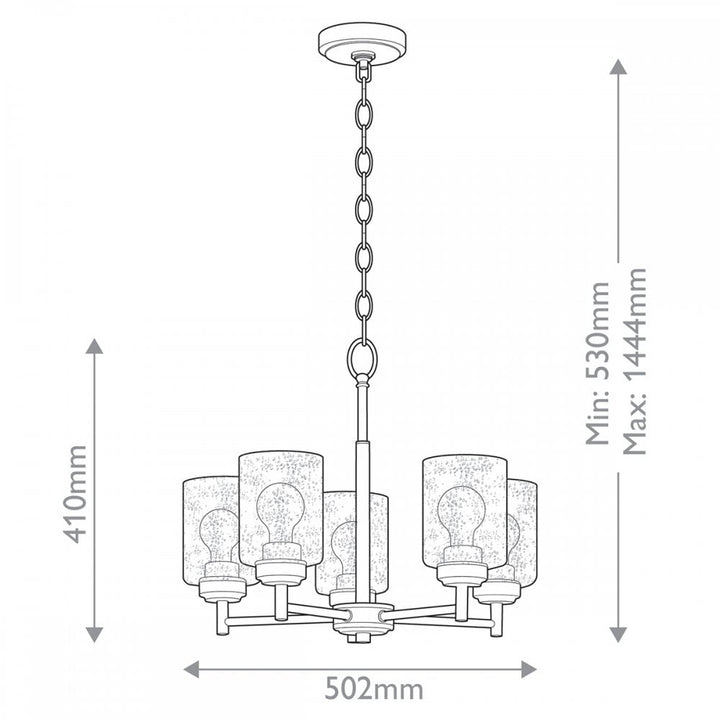 Kichler KL-WINSLOW5-NBR Winslow 5 Light Chandelier Natural Brass