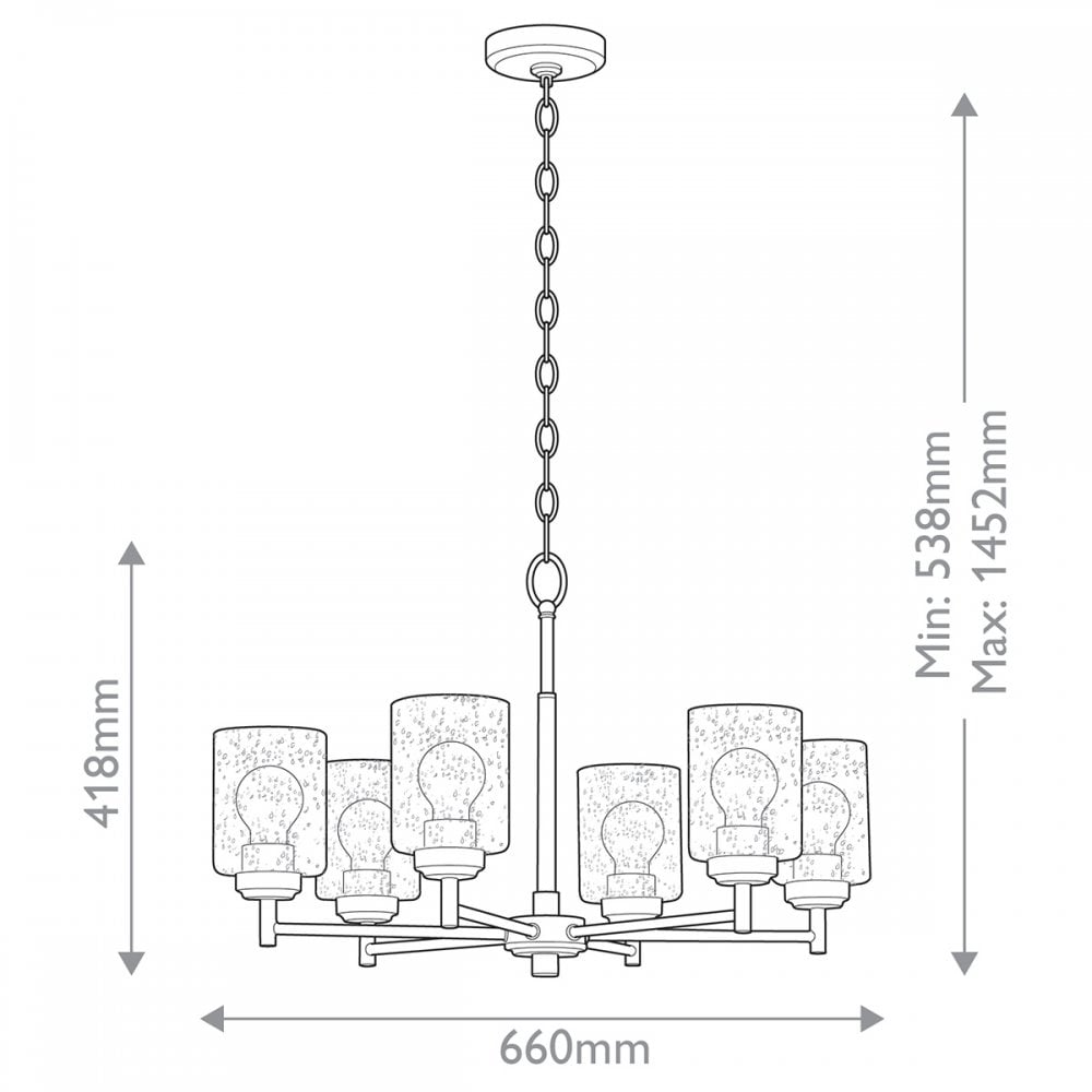 Kichler KL-WINSLOW6-NBR Winslow 6 Light Chandelier Natural Brass
