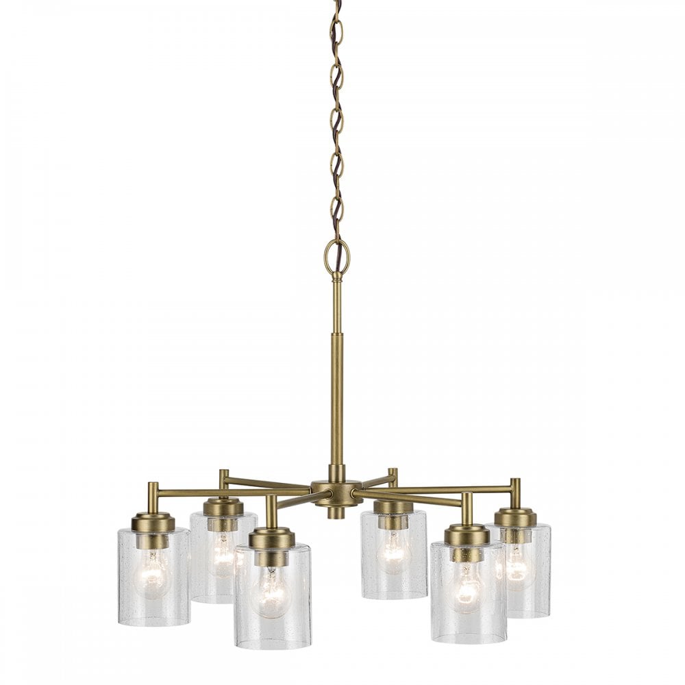 Kichler KL-WINSLOW6-NBR Winslow 6 Light Chandelier Natural Brass