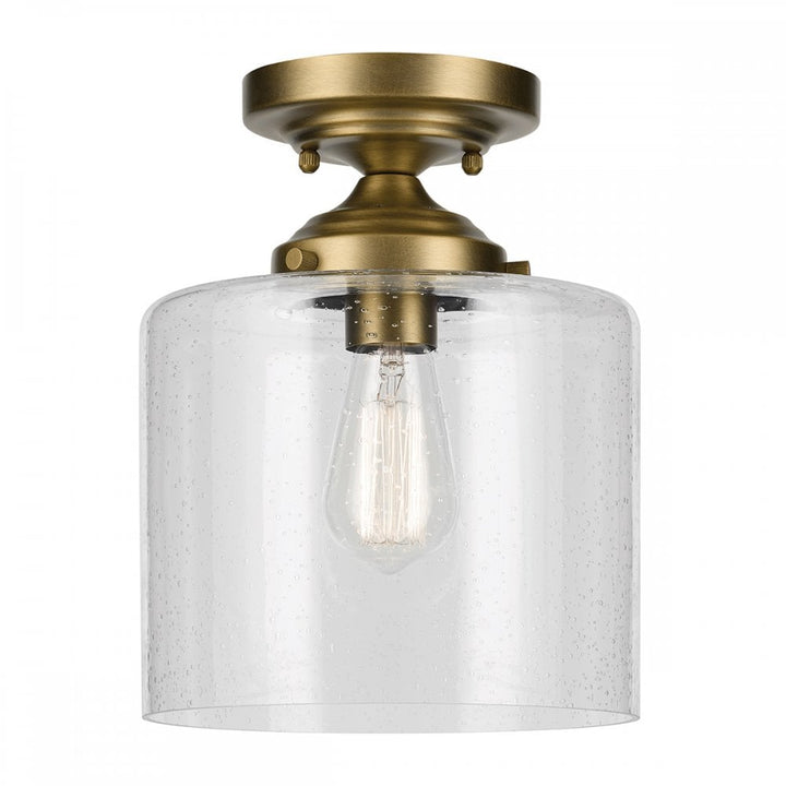 Kichler KL-WINSLOW-SF-NBR Winslow 1 Light Semi-Flush Natural Brass