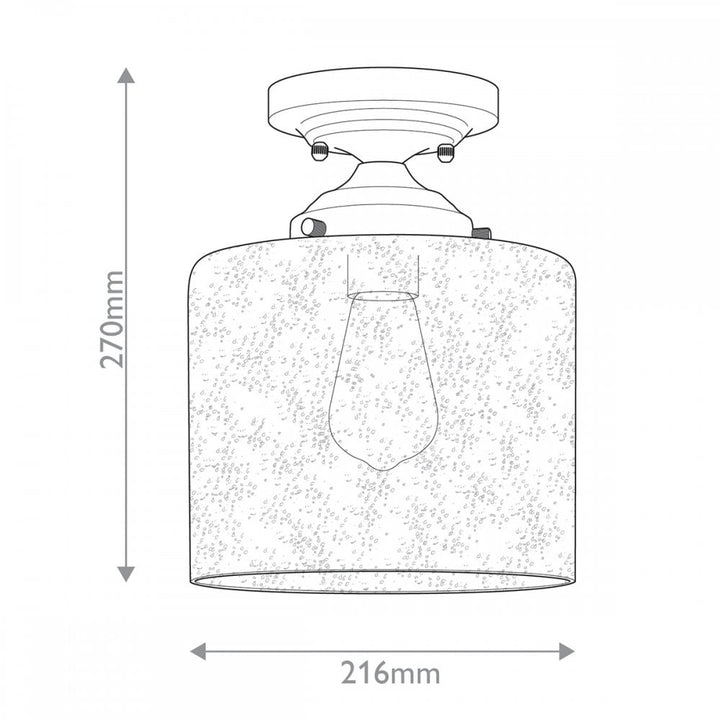 Kichler KL-WINSLOW-SF-NBR Winslow 1 Light Semi-Flush Natural Brass
