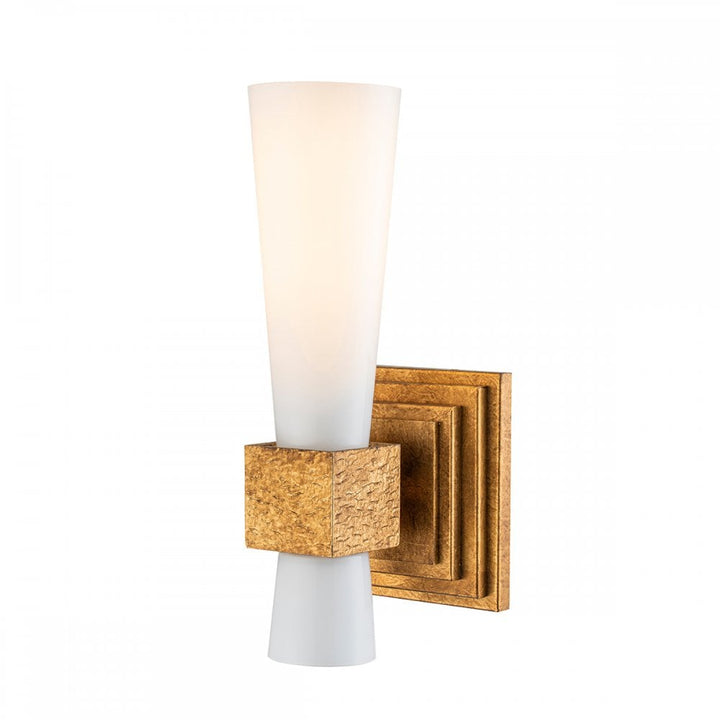 Elstead KRISTY-1WB-DG-OPAL Kristy 1 Light Wall Light Distressed Gold