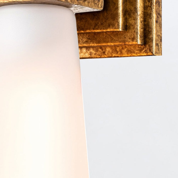 Elstead KRISTY-1WB-DG-OPAL Kristy 1 Light Wall Light Distressed Gold
