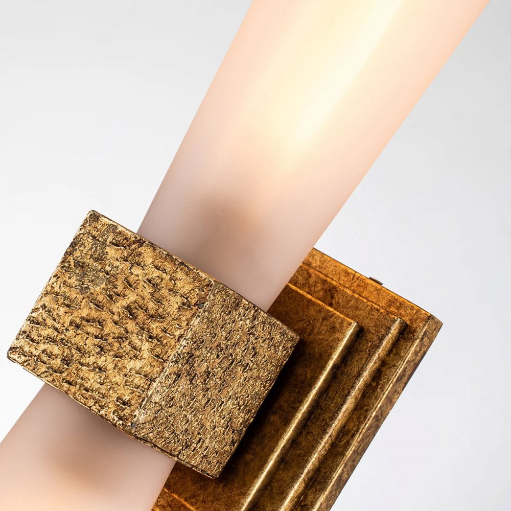 Elstead KRISTY-2WB-DG-OPAL Kristy 2 Light Bathroom Wall Light Distressed Gold