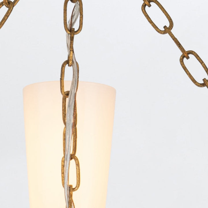Elstead KRISTY3-DG-OPAL Kristy 3 Light Chandelier Distressed Gold