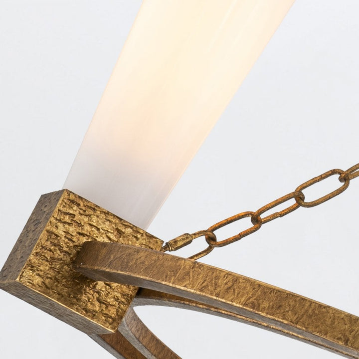 Elstead KRISTY4-DG-OPAL Kristy 4 Light Chandelier Distressed Gold