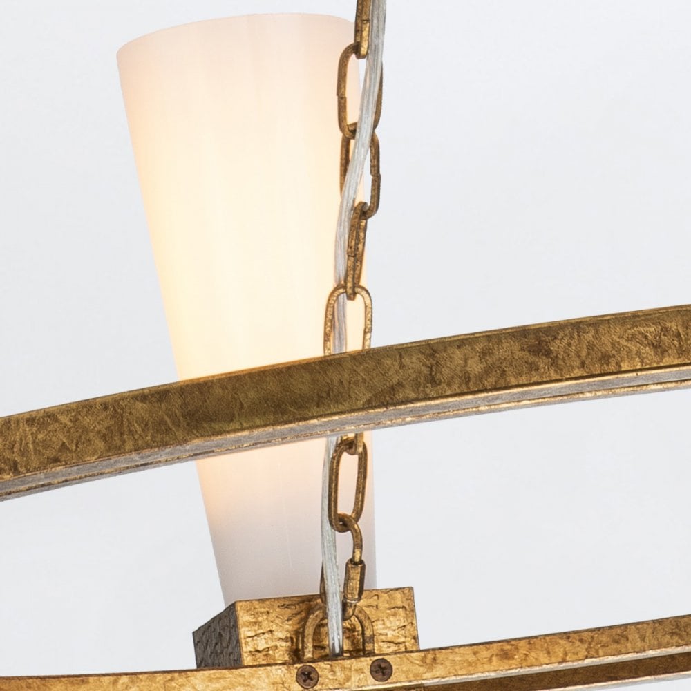Elstead KRISTY4-DG-OPAL Kristy 4 Light Chandelier Distressed Gold