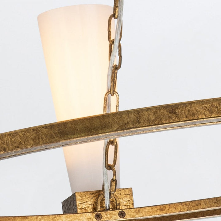Elstead KRISTY4-DG-OPAL Kristy 4 Light Chandelier Distressed Gold