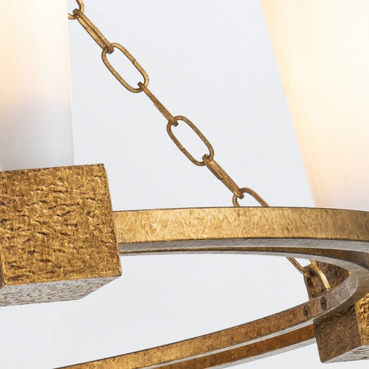 Elstead KRISTY4-DG-OPAL Kristy 4 Light Chandelier Distressed Gold