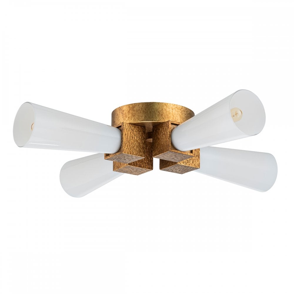 Elstead KRISTY-4P-DG-OPAL Kristy 4 Light Pendant Distressed Gold
