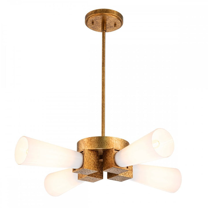 Elstead KRISTY-4P-DG-OPAL Kristy 4 Light Pendant Distressed Gold