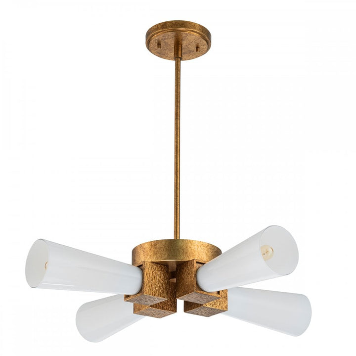 Elstead KRISTY-4P-DG-OPAL Kristy 4 Light Pendant Distressed Gold