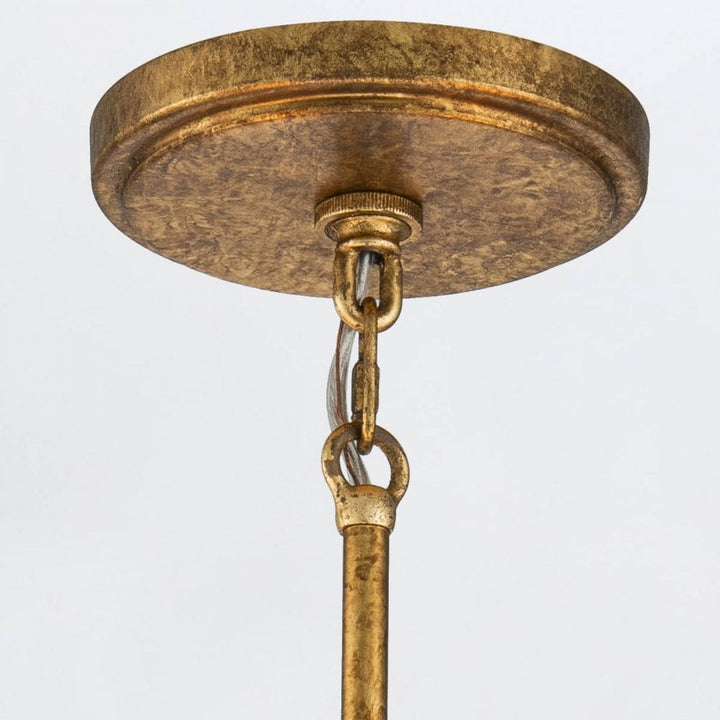 Elstead KRISTY5-DG-OPAL Kristy 5 Light Chandelier Distressed Gold