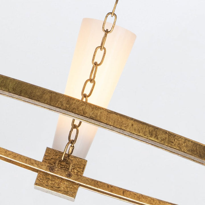 Elstead KRISTY5-DG-OPAL Kristy 5 Light Chandelier Distressed Gold