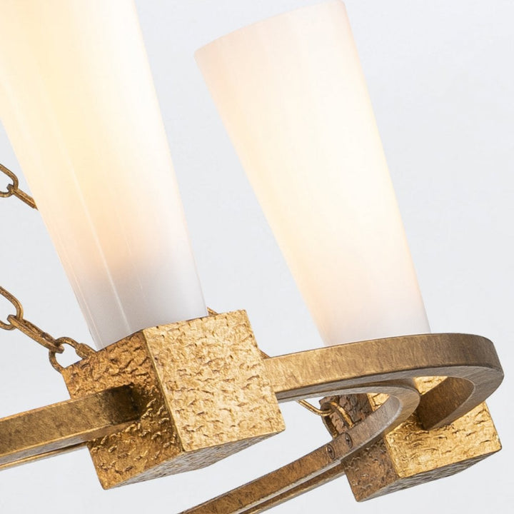 Elstead KRISTY5-DG-OPAL Kristy 5 Light Chandelier Distressed Gold