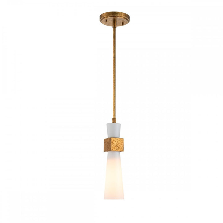 Elstead KRISTY-MP-DG-OPAL Kristy 1 Light Mini Pendant Distressed Gold