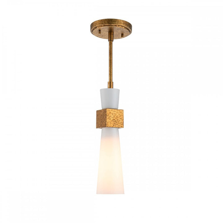 Elstead KRISTY-MP-DG-OPAL Kristy 1 Light Mini Pendant Distressed Gold