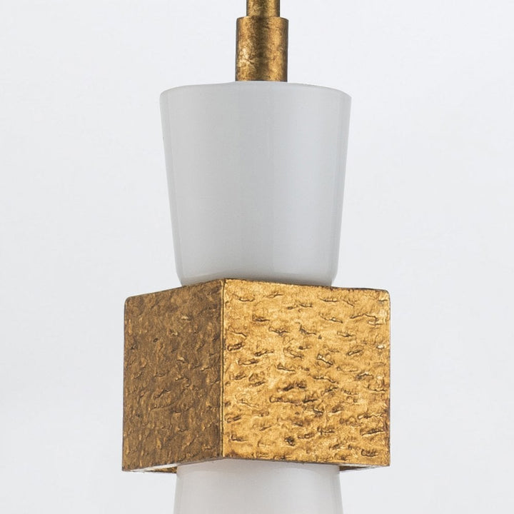 Elstead KRISTY-MP-DG-OPAL Kristy 1 Light Mini Pendant Distressed Gold