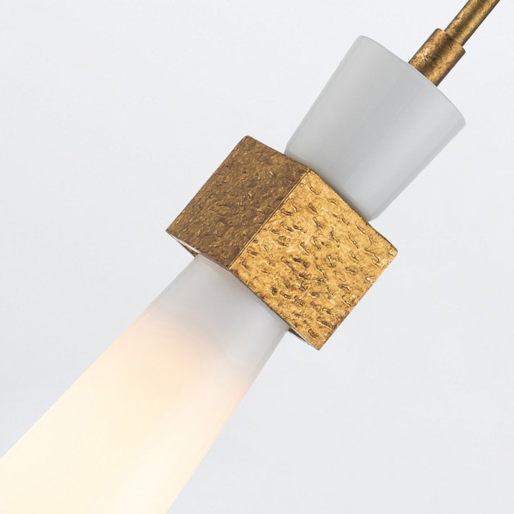 Elstead KRISTY-MP-DG-OPAL Kristy 1 Light Mini Pendant Distressed Gold